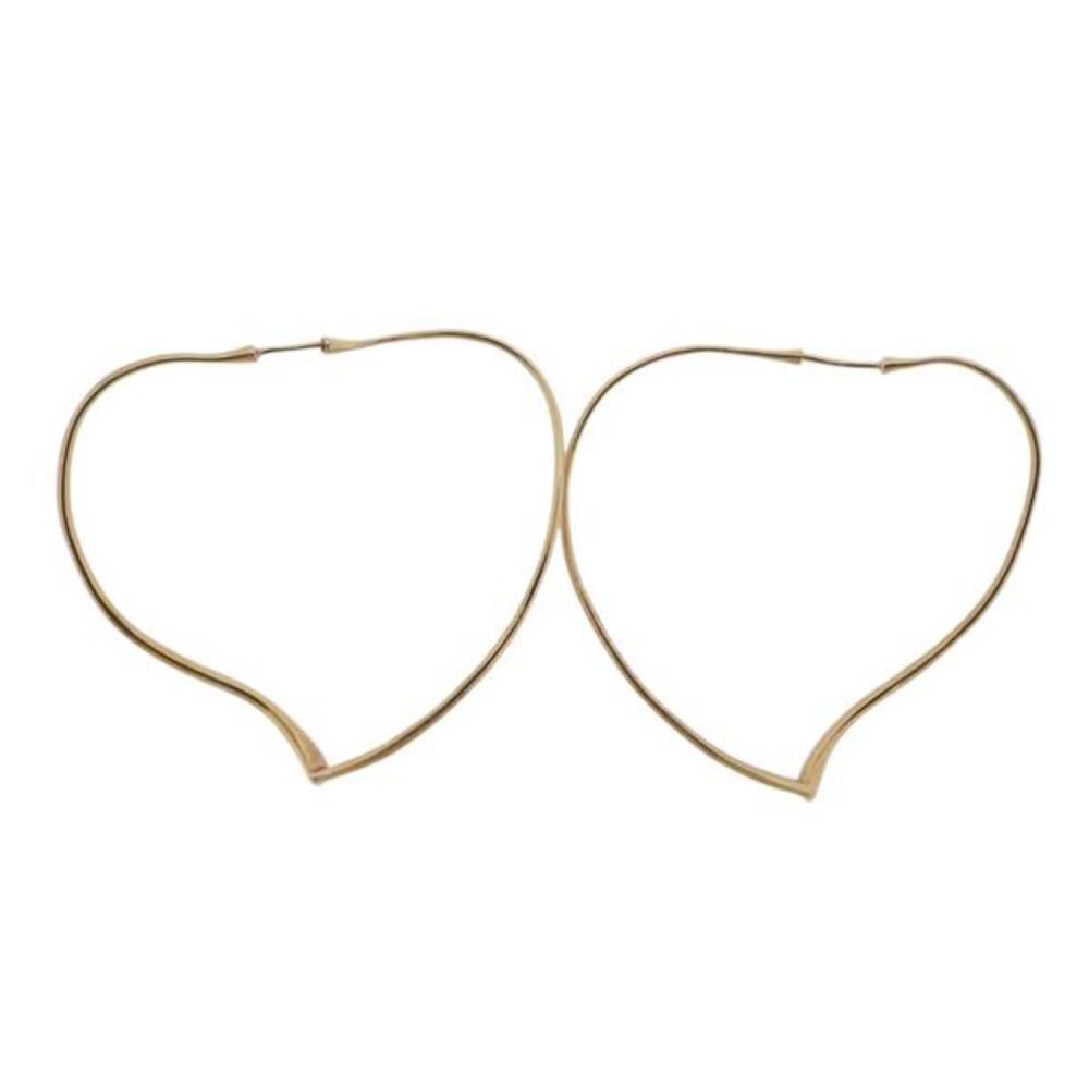 Tiffany & Co Peretti Gold Open Heart Hoop Earrings