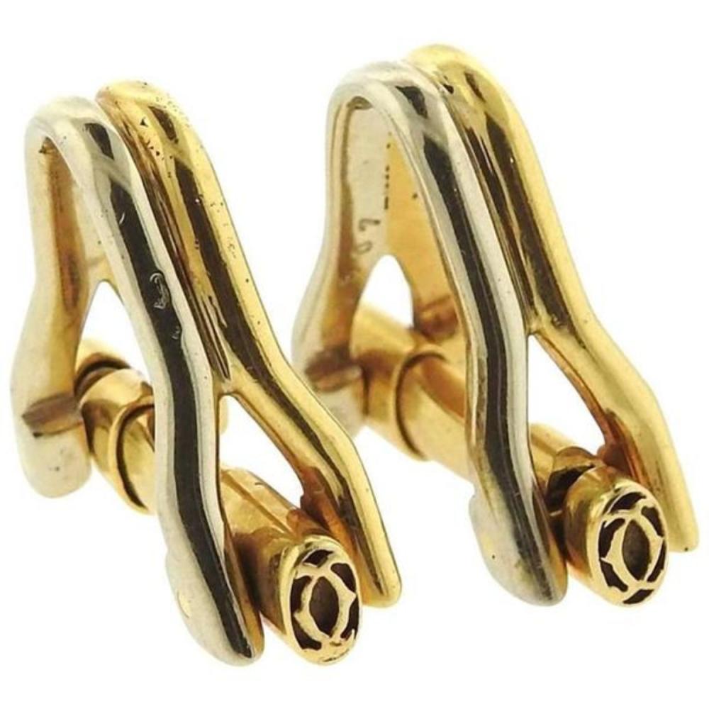 Cartier France Gold Stirrup Cufflinks