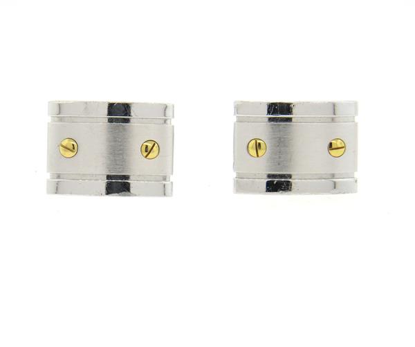 Cartier Santos Sterling 18k Gold Cufflinks