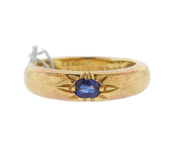 Chaumet 18k Gold Sapphire Ring