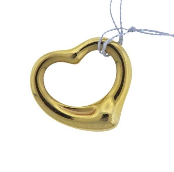 Tiffany & Co Elsa Peretti 18K Gold Open Heart Pendant