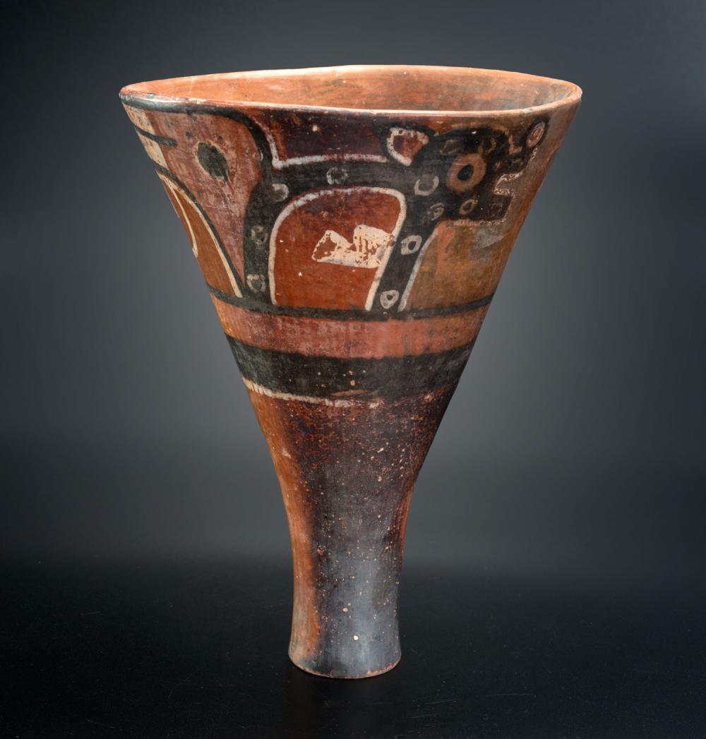 A Quero with Painted Zoomorphic Depictions , Tiahuanaco, Peru, 600-1100 CE
