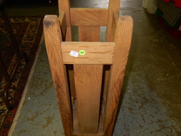 Original Arts & Crafts Mission oak cane / umbrella stand, Stickley?, cannot ship
