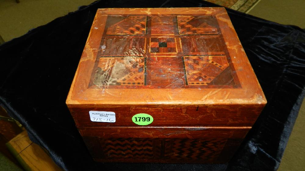 antique Folk Art handmade dresser box