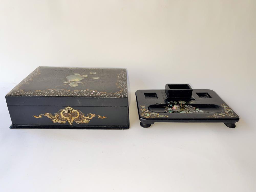 ABALONE INLAID BOX AND TRAY