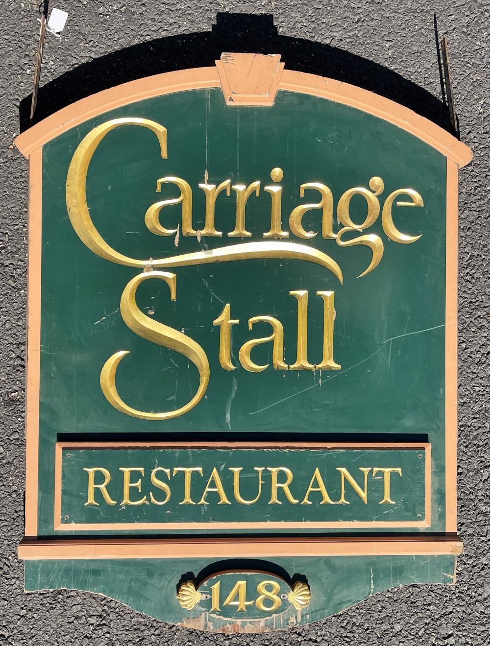 LARGE WOODEN 2 SIDED RESTAURANT SIG