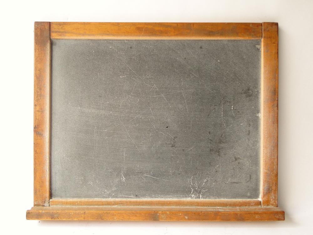 ANTIQUE FRAMED SLATE CHALKBOARD