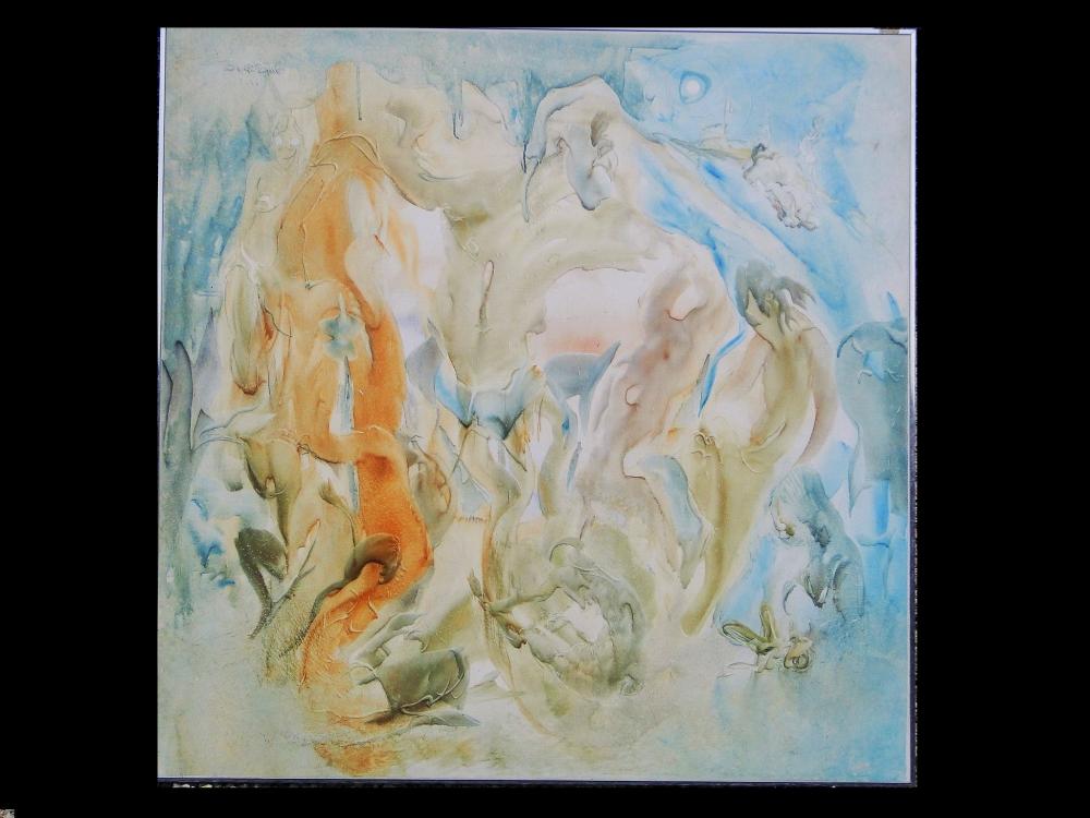 LARGE ABSTRACT NH DAVID BAKER PAINTING
