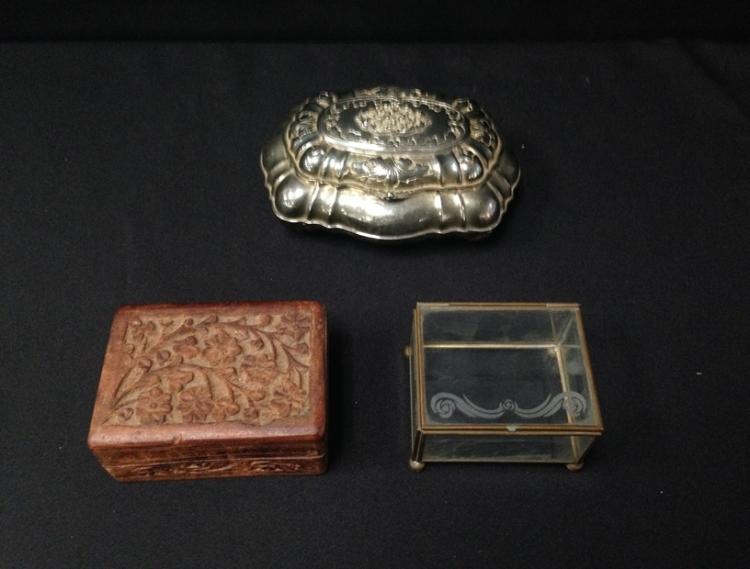 Mixed Lot (3) Vintage Jewelry Boxes.