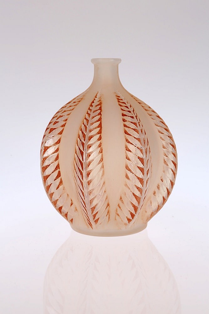 A Lalique "Malines" pattern glass vase, the