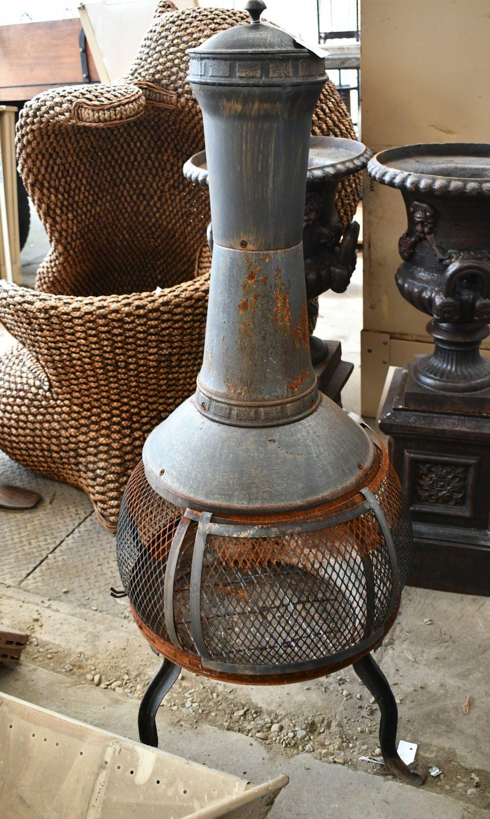 Cast iron chiminea outdoor brazier