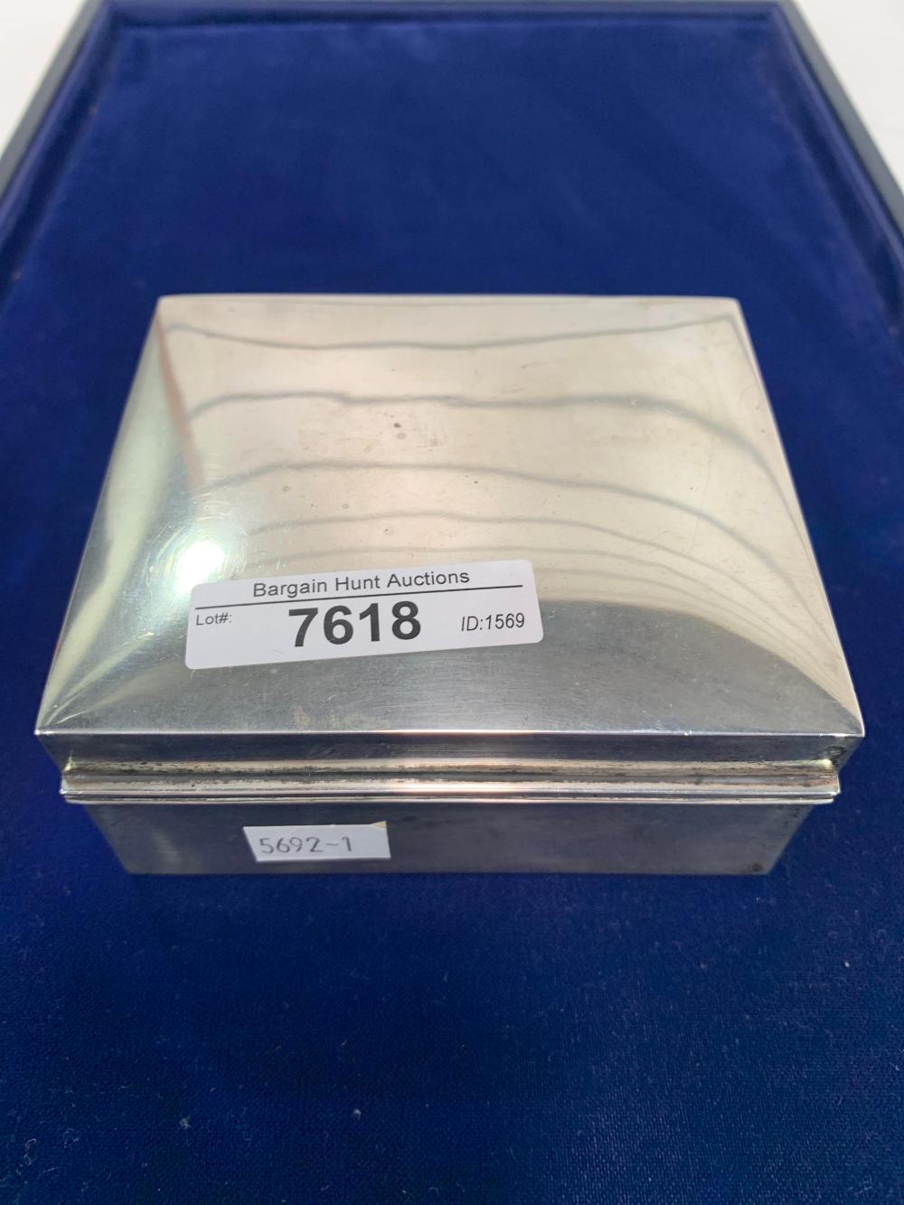 Hallmarked sterling silver cigarette box lined with cedar