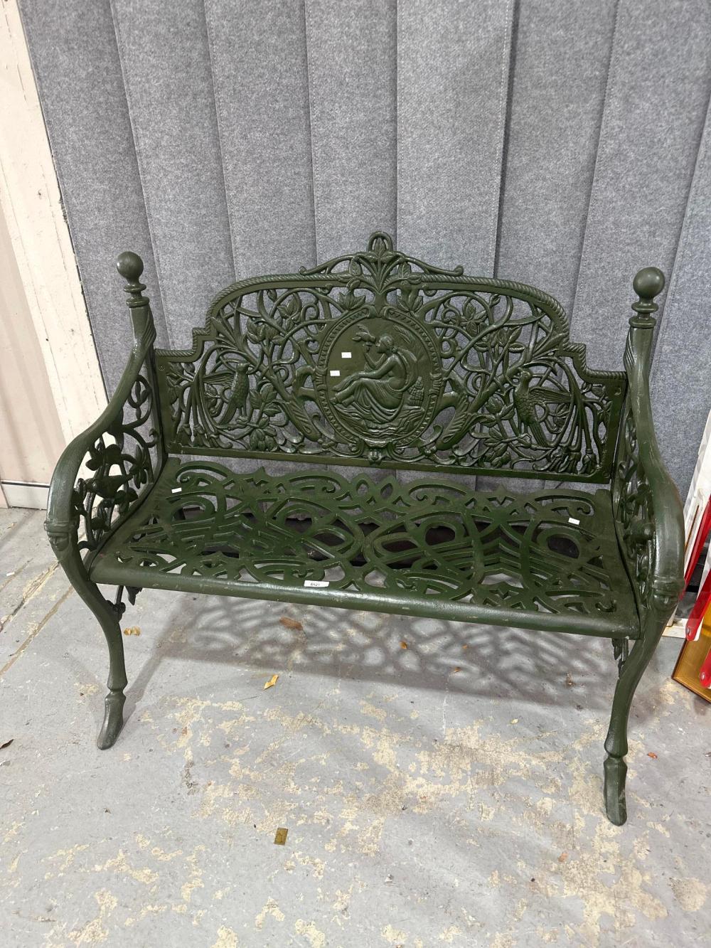 Coalbrookdale style cast iron garden bench