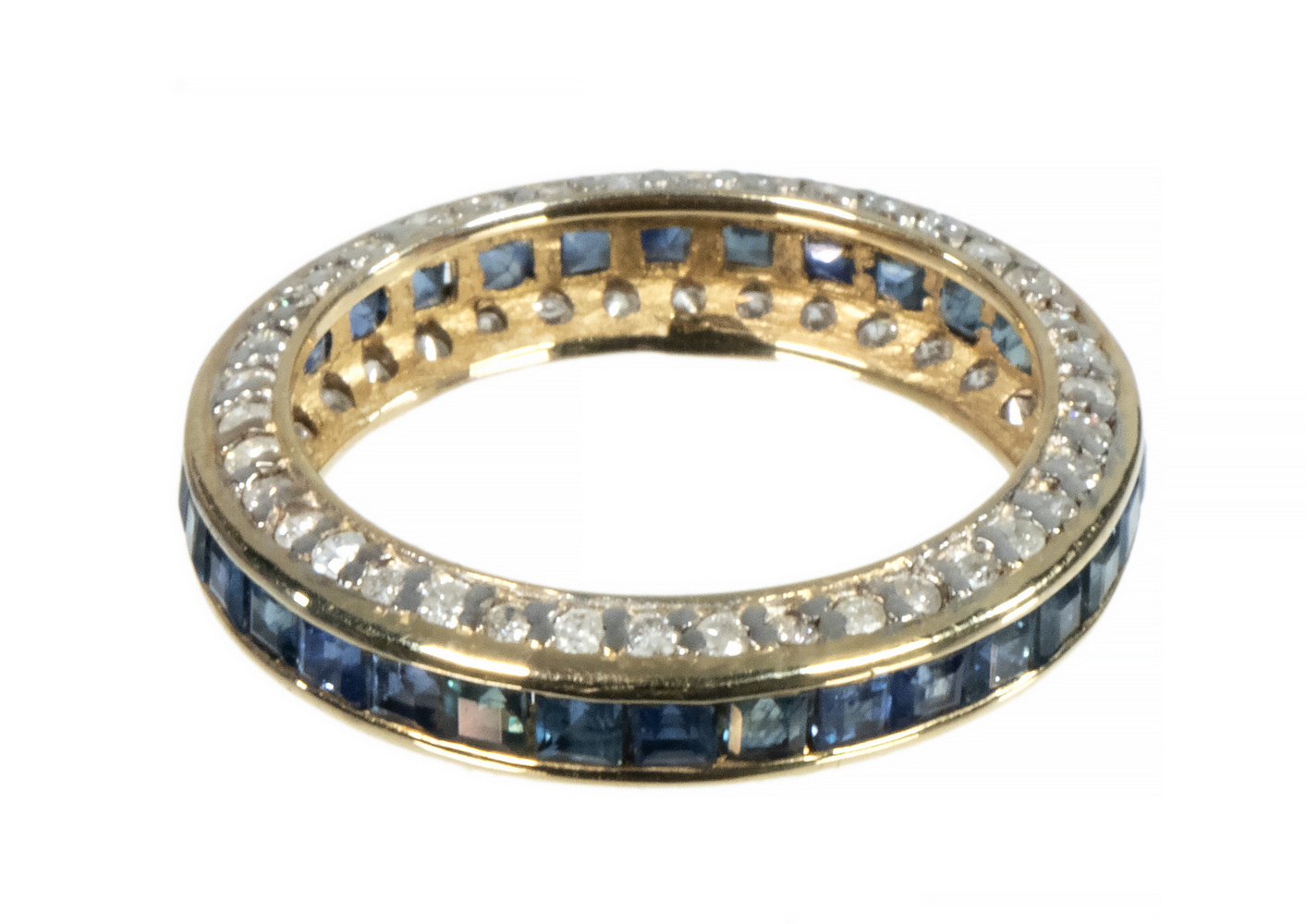 GOLD, SAPPHIRE & DIAMOND ETERNITY BAND
