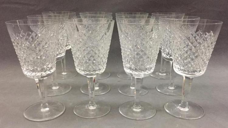 12 Waterford Crystal "Alana" red wine glasses