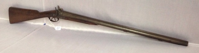 Double Barrel, double hammer, 12 gauge, early Shotgun - Black Powder