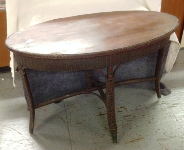 Heywood Wakefield oval Wicker Table