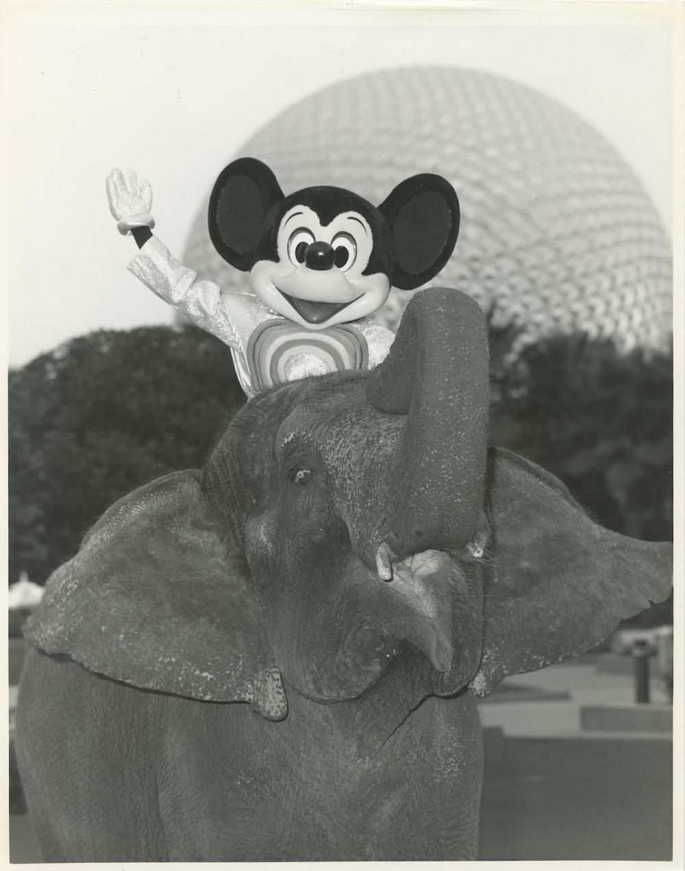 Vintage Photo Mickey Mouse Introduces Epcot Center, 1991