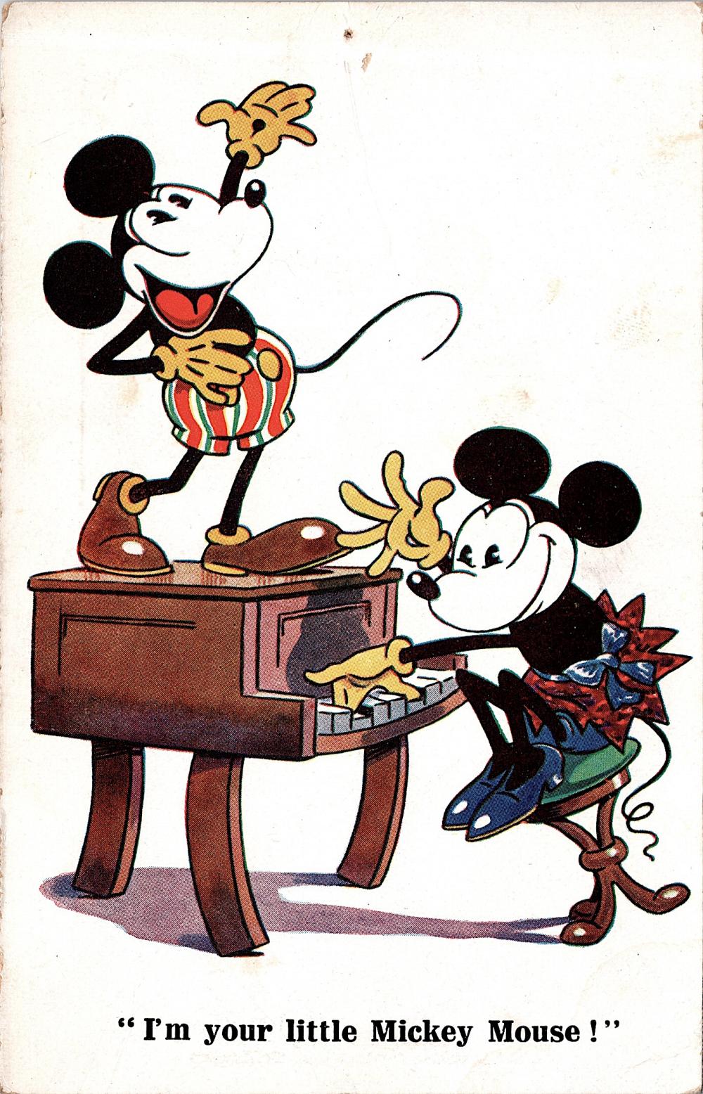 Vintage Walt Disney Postcard Mickey Mouse 1920s - 1950s