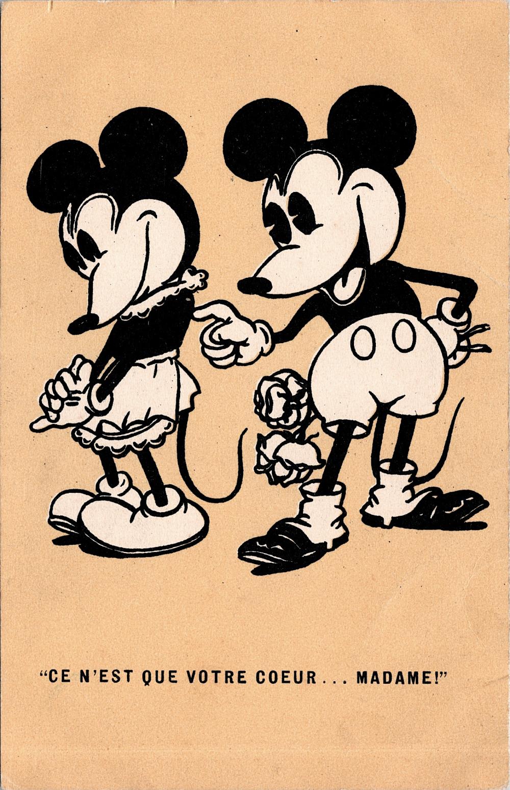 Vintage Walt Disney Postcard Mickey Mouse 1920s - 1950s
