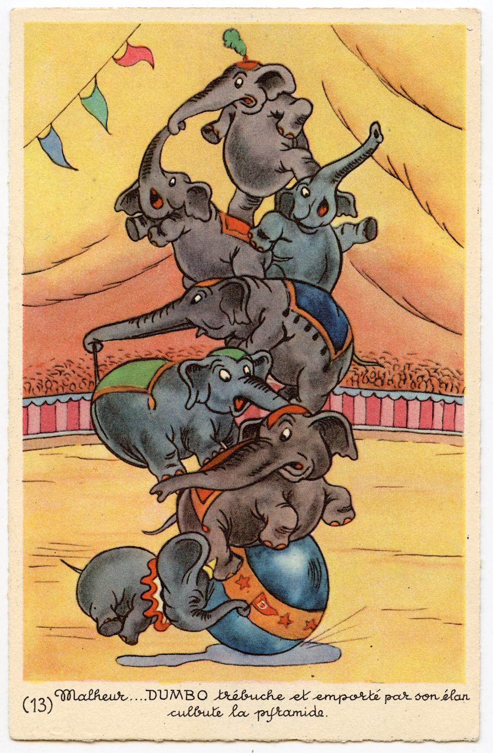Vintage Original Postcard Walt Disney DUMBO