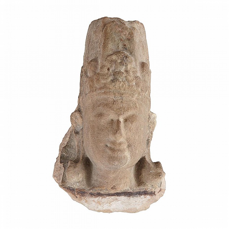 Limestone Carved Head of Vishnu