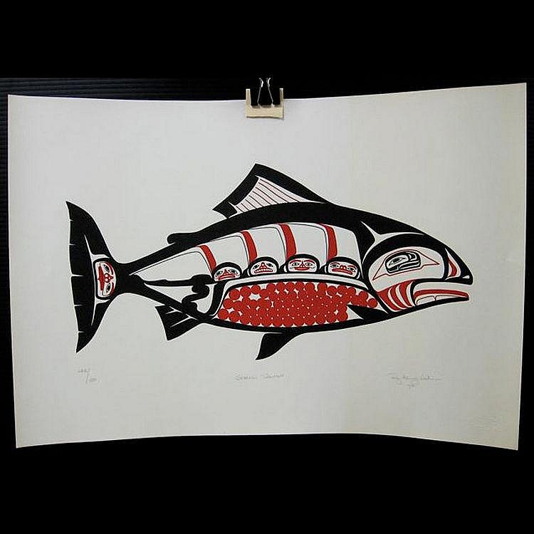 ROY HENRY VICKERS (CANADIAN, 1946-) SPRING SALMON;