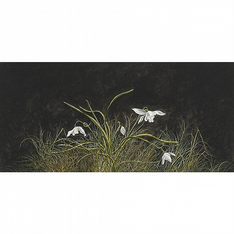 MICHAEL FRENCH FLORAL STUDY, acrylic on paper,