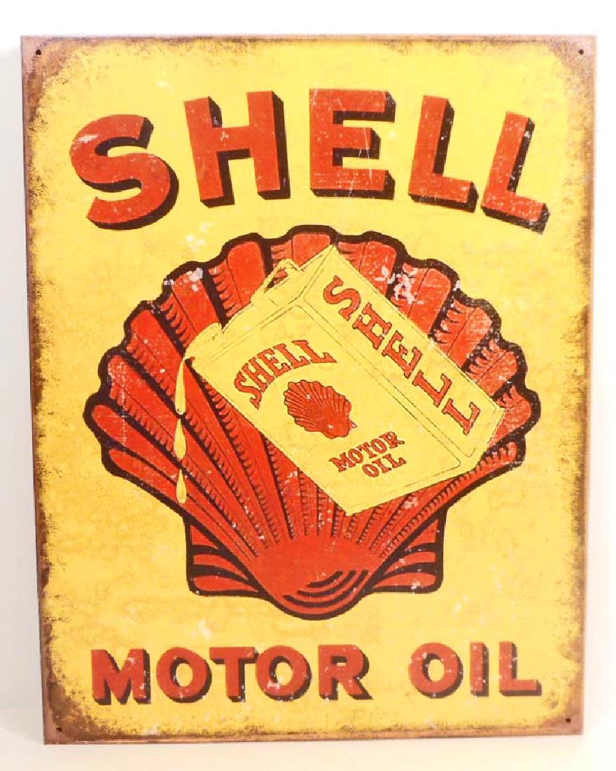 Shell motor oil advertising metal sign