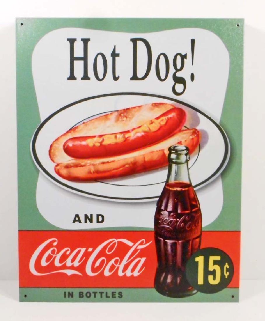 Coca-cola metal advertising sign