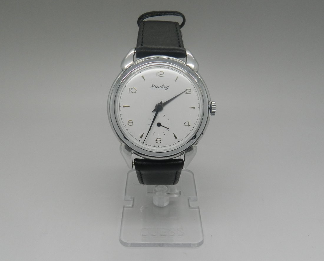 Vintage Breitling Black Leather Men's Watch