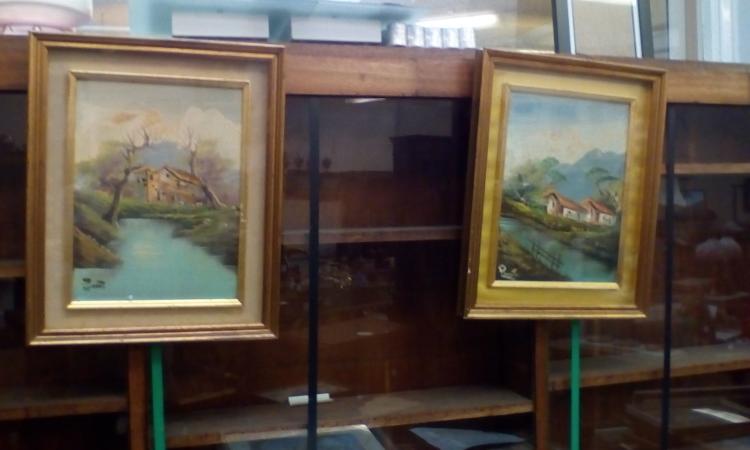 Pair of Signed Paintings. Unknown Artist
