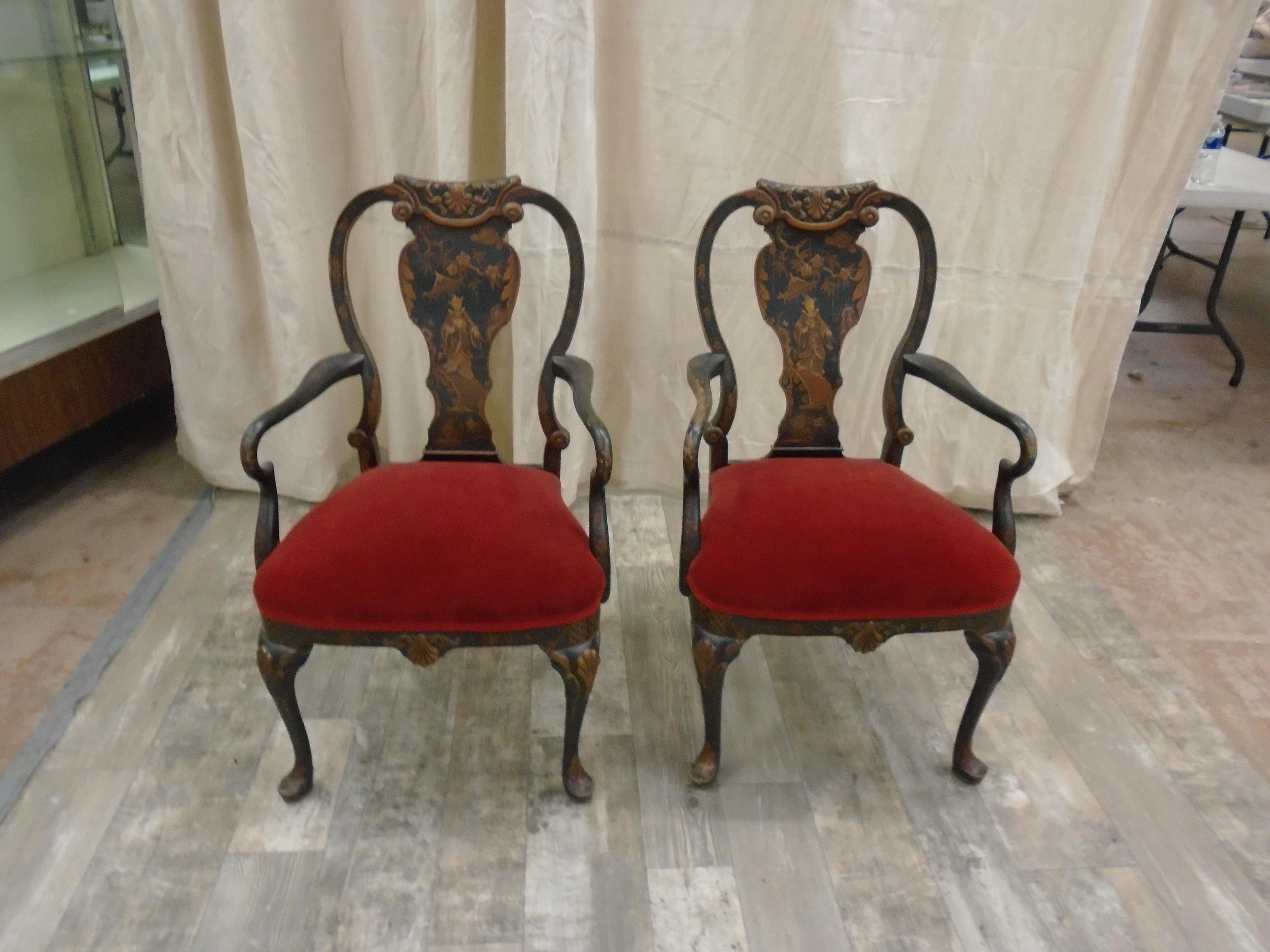 PAIR CHINOISERIE CHAIRS