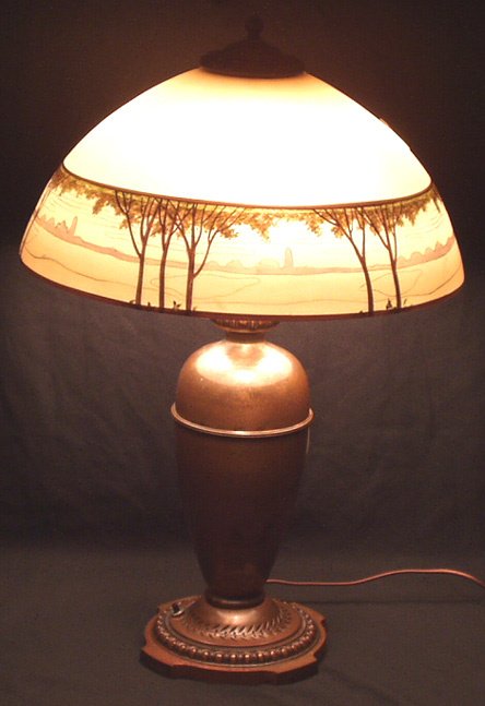 PITTSBURGH Obverse Painted Scenic Lamp