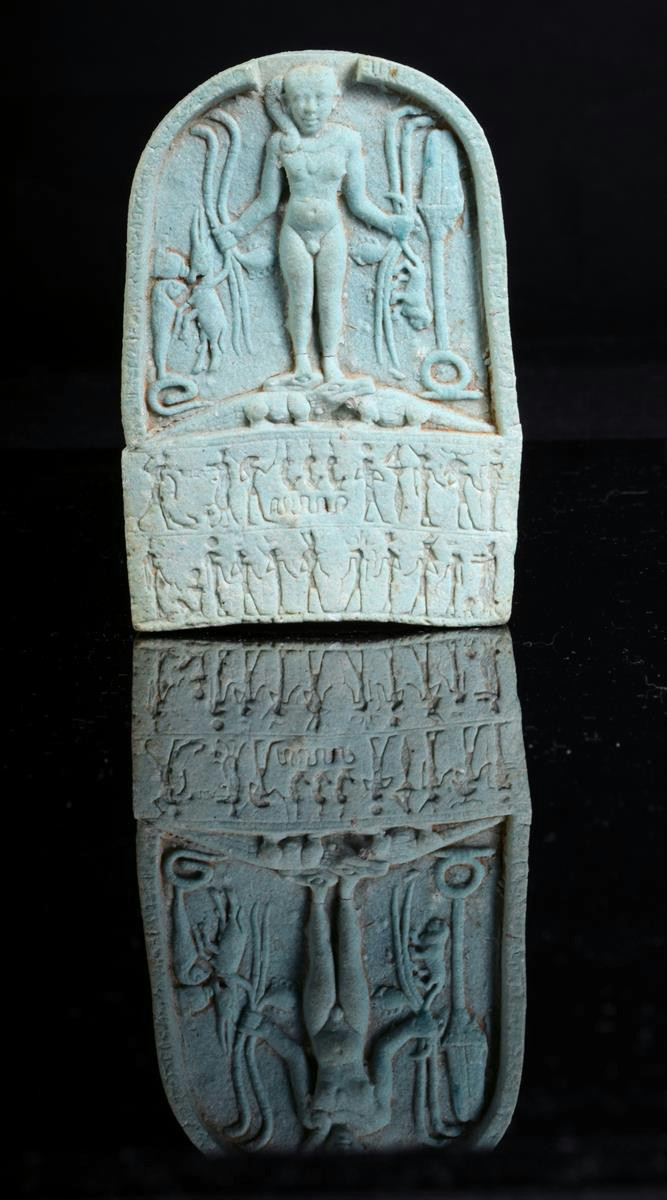 An Egyptian faience cippus