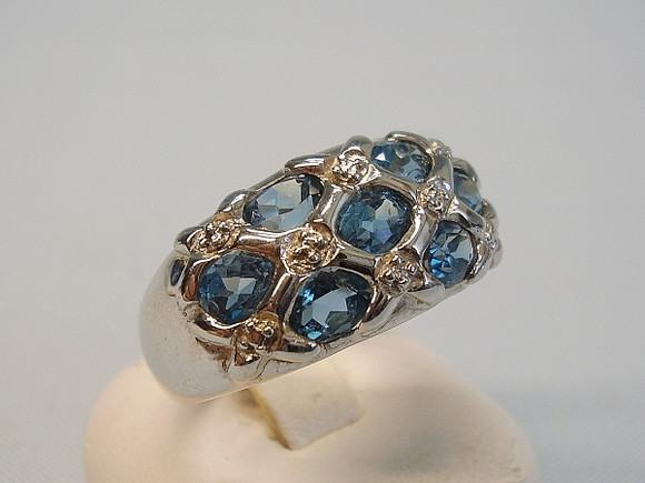 BLÅ TOPAZ RING Harry Ivens silver 925 blå …