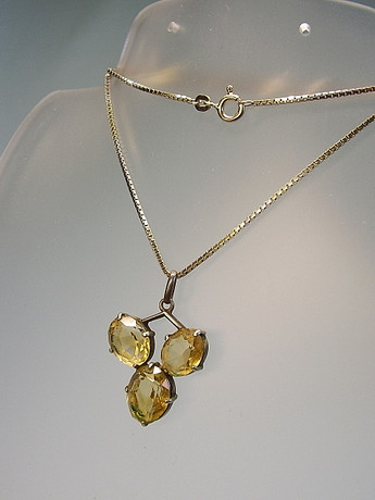 ART NOUVEAU HÄNGE CITRIN SILVER & GULT GUL…