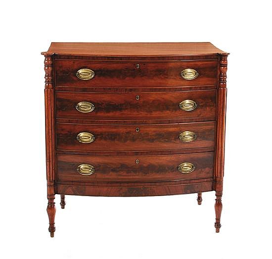 Federal mahogany bowfront chest of drawers