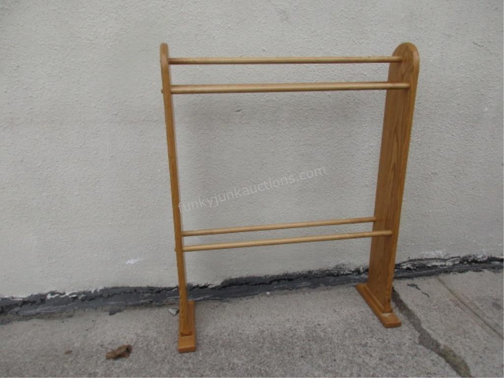 Wooden Golden Oak Quilt Rack 29"L x 6" W x 37.5"H