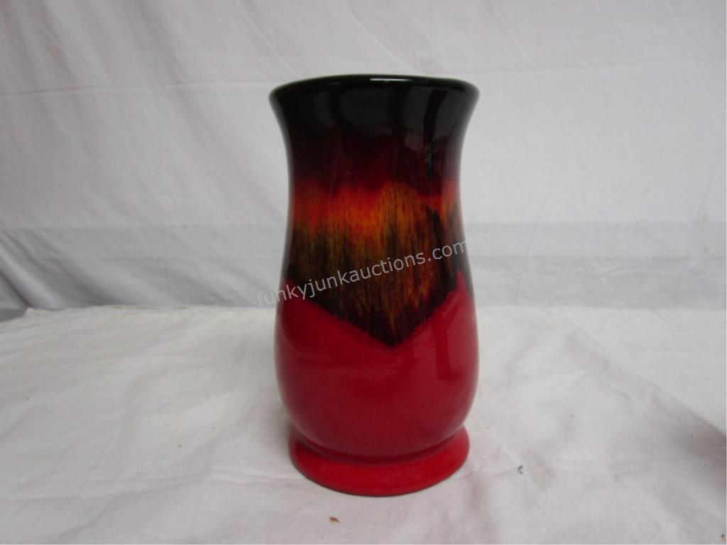 Glazed Dark Red Pottery Vase