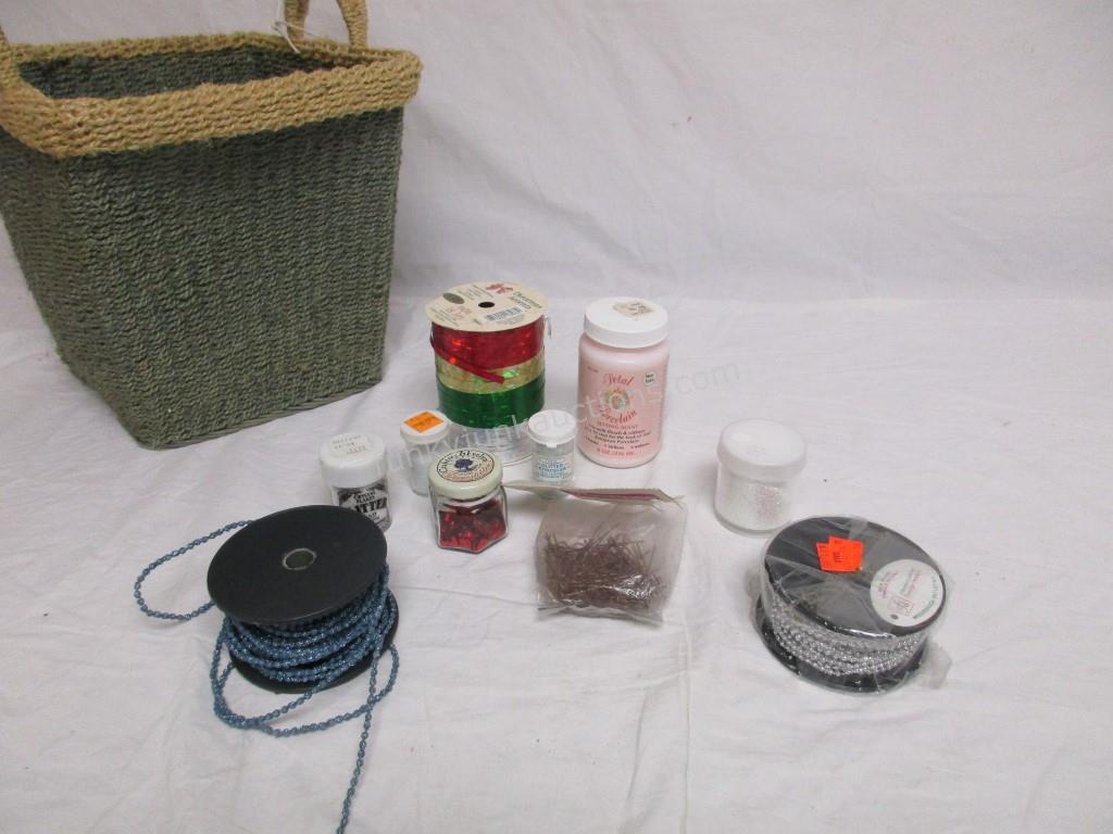 Basket Lot Misc. Craft Supplies