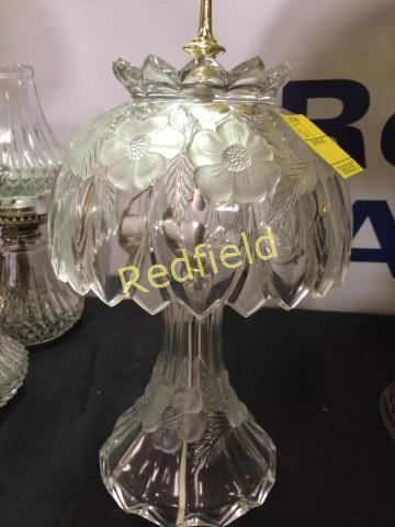 Crystal boudoir table lamp
