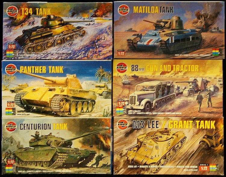 Twenty boxed Airfix military kits comprising nine