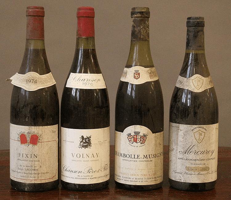 Mixed lot 4 bottles assorted red Burgundy