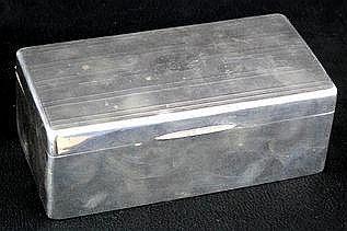 A hallmarked silver rectangular cigarette box,