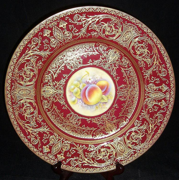 A Royal Worcester hand painted cabinet plate,