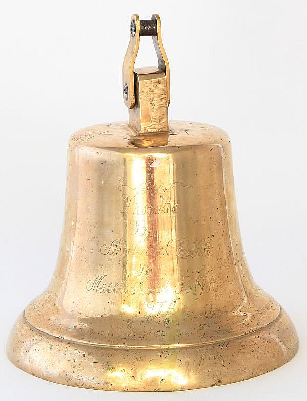 A 20th century brass bell of local interest This b