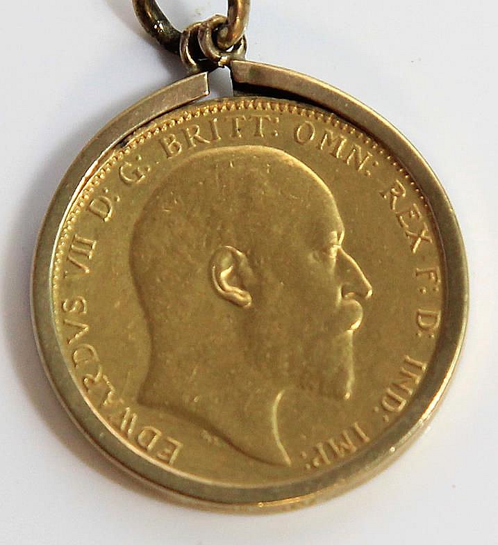 An Edward VII gold sovereign Melbourne Mint dated