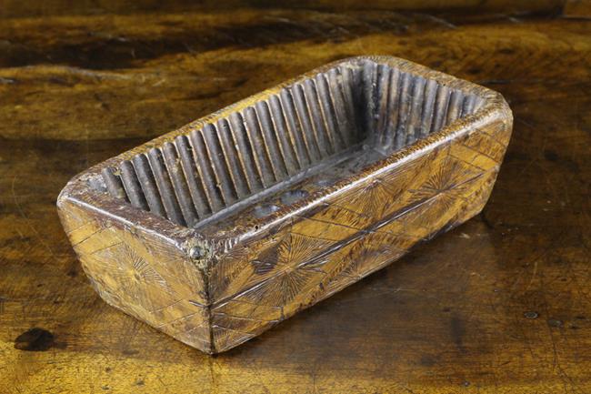A Rare 18th Century Sycamore Potted Meat Mould of rectangular form