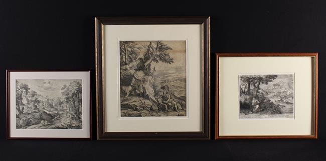 Three Framed Antiquarian Engravings: Aegidius Sadeler...